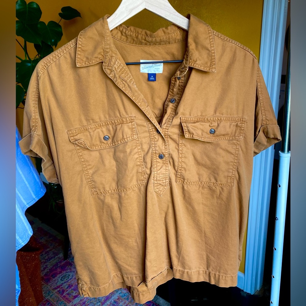 Universal Thread Crop Utility Top Brown Size Medium